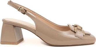 Sergio Moretti Klassieke Beige Mid Heel Pumps - Dames - Pumps - Beige - 39 EU - Leer - Schoenen