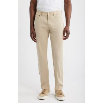 Scott Barber Savannah Straight Leg Twill 5-Pocket Pants in Khaki at Nordstrom, Size 34