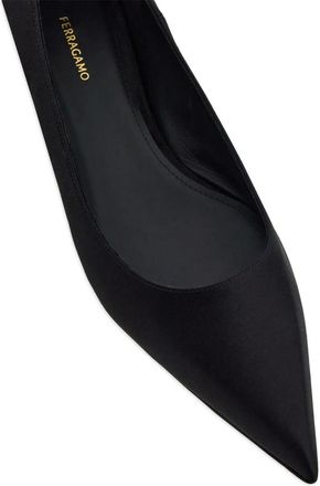 Ferragamo Cable-Link Chain Leather Ballet Flat - Black