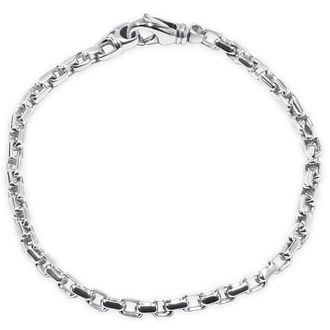 Pompeii3 Mens 14k Gold (15gram) or Platinum (28gram) 4mm Link Bracelet 8.5