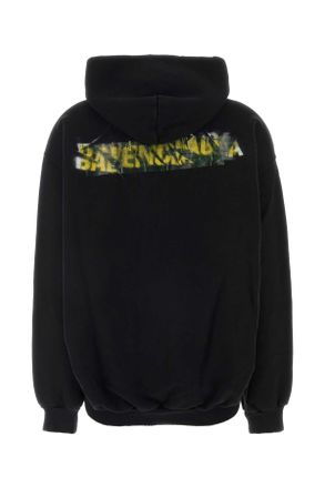Balenciaga Womens Black Cotton Oversize Sweatshirt Exterior: Felpe Sweater
