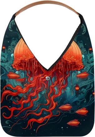 Generic Jellyfish Reusable Lightweight Grocery Bags - Foldable Into Compact Pouch, Washable & Sturdy, Multipurpose for Shopping and Travel