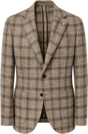 L.B.M. 1911 Geruite Blazer - Heren - Blazers - Bruin - L - Katoen - Jassen