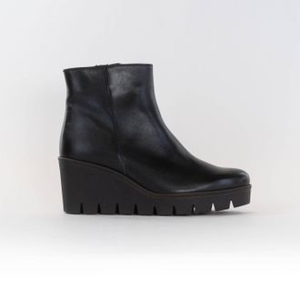 Gabor Womens Wedge Ankle High Boots In Black
