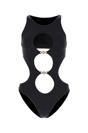 Versace Black stretch nylon trikini