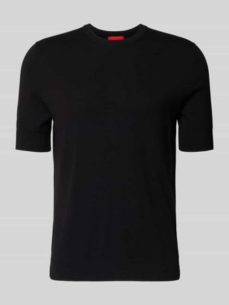 HUGO BOSS Slim Fit T-Shirt aus Strick in Black, Gr&ouml;&szlig;e XXL