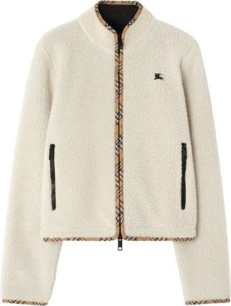 Burberry Jassen, Dames, Beige, XS, Wol, Felicia Fleece Jas