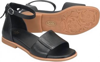 S&ouml;fft Womens Reyna Flat Sandals In Black