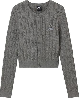 Fingercroxx Cardigan in maglia a trecce - Grigio
