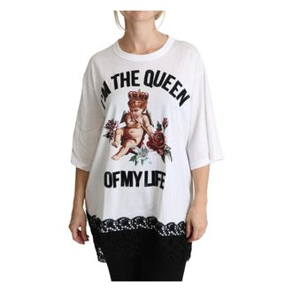 Dolce & Gabbana Dames, Tops, Wit, Maat: 2XS Katoen