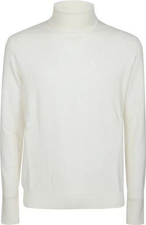 Ballantyne Cashmere Knitwear, male, White, Size: XL Trendy Turtle Neck Sweater