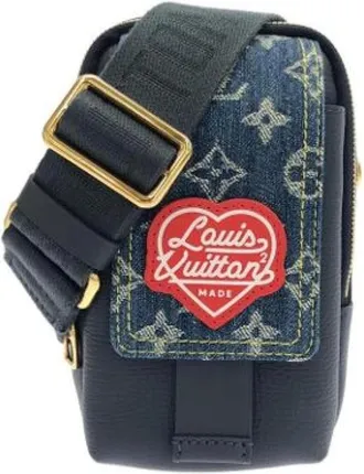 Louis Vuitton Vintage, unisex, Blauw, ONE Size, Denim, Pre-owned M81060 Handtas