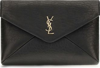 Saint Laurent Womens Pouch Moira Lambskin Black Wallets & Purses