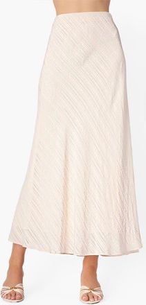 Cami NYC Piper Metallic Jacquard Stripe Silk Blend Skirt in Oat at Nordstrom, Size Xx-Small
