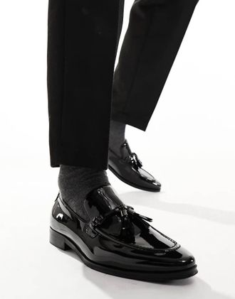 Asos Mocassini di vernice con nappe-Nero