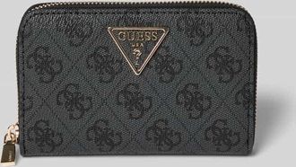 Guess Portemonnaie mit Label-Applikation Modell LAUREL II in Anthrazit, Größe 1