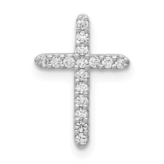 Diamond2Deal 10K White Gold Diamond Cross Pendant