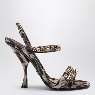 Dolce & Gabbana Sandali Keira con stampa leopardata in raso