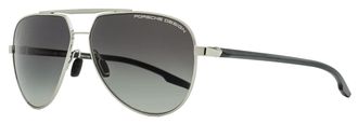Porsche Design Unisex Modern Pilot Sunglasses P8935 D Palladium/Matte Black 62mm