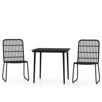 Berkfield Home 3 Piece Garden Dining Set Black