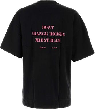 OAMC Mens Black Cotton T-Shirt Exterior: Organic T-shirts And Polos