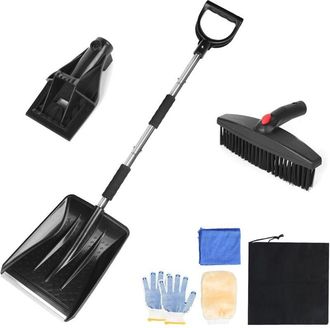 OEM Raspador De Hielo 3 En 1 Para Coche, Cepillo Para Nieve, Pala Para Nieve, Pala Para Nieve Desmontable, Kit De Pala Para Nieve Para Coche (plateado)