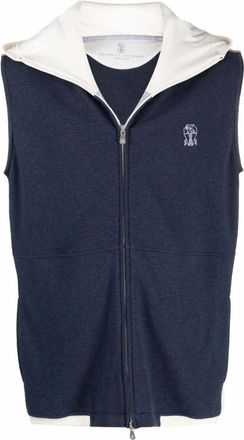 Brunello Cucinelli Jas - Stijlvol en Trendy - Heren - Bodywarmers - Blauw - M - Jassen