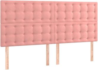 vidaXL Cabecero Con Luces Led Terciopelo Rosa 160x5x118/128 Cm Vidaxl