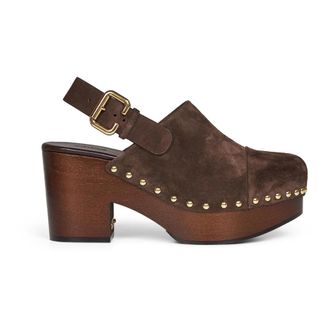 Chlo&eacute; Jeannette Wedge Clog - Dames - Klompen - Bruin - 39 EU - Leer - Schoenen