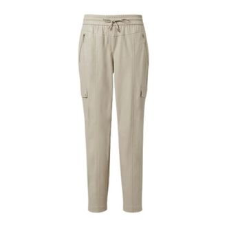 Comma Dames, Broeken, Beige, Maat: 2XL Leer