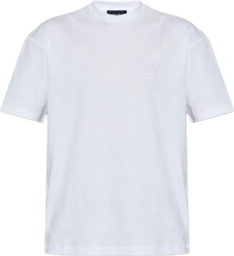Giorgio Armani T-shirt girocollo con ricamo - Bianco
