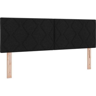 vidaXL Headboard with led Strip Lights Adjustable Black 160 cm Fabric Vidaxl