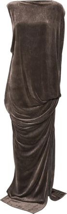Rick Owens Abito con scollo drappeggiato - Grigio