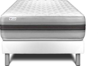 VITALIT Somier Blanco + Colch&oacute;n Con Espuma Viscoel&aacute;stica 90 X 200