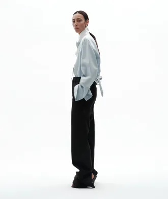 Bottega Veneta Wool Grain De Poudre Pants - Black - Women - 36