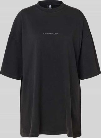 Karo Kauer Oversized T-Shirt mit Label-Print in Black, Größe XL