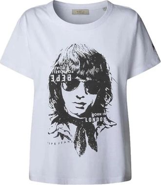 Pepe Jeans London Erin T-Shirt - Dames - T-shirts - Wit - XS - Katoen - Tops