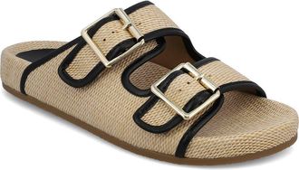 Mia Gazell Two-Strap Sandal in Natural/Black at Nordstrom, Size 8.5