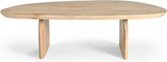 DRAWER Mesa baja de forma orgánica de madera maciza de mango - Madera clara