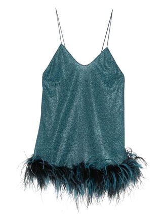 Os&eacute;ree V-neck mini dress - Blue