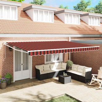 vidaXL Vidaxl - Toldo Retr&aacute;ctil Naranja, Marr&oacute;n 500 X 300 Cm Tela, Metal