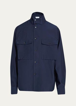 Bottega Veneta Mens Washed Cotton and Silk Overshirt
