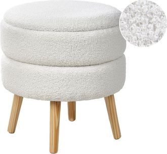 Beliani Storage Stool OKATON Boucle White