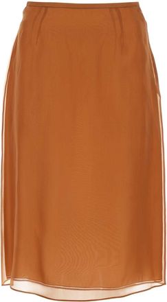 Prada Copper Organza See Through Skirt