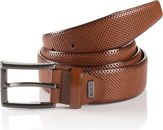 Monti Lederg&uuml;rtel MONTI DUBLIN, Herren, Gr. 11,5, braun (hellbraun), Rindsleder, Strukturmuster, unifarben, G&uuml;rtel Lederg&uuml;rtel, mit Lochstruktur