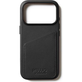 Mujjo Full Leather Wallet Case for iPhone 17 Pro in Black at Nordstrom