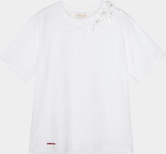 Shushu/Tong Floral Beaded Short-Sleeve Tee
