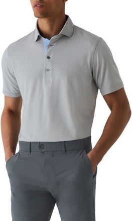 Greyson Saranac Stripe Performance Golf Polo in Shadow/Arctic at Nordstrom, Size Xx-Large