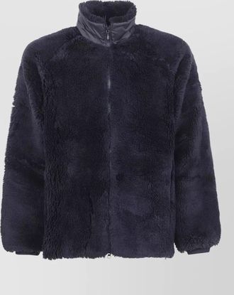 Needles acrylic pile faux fur high collar jacket