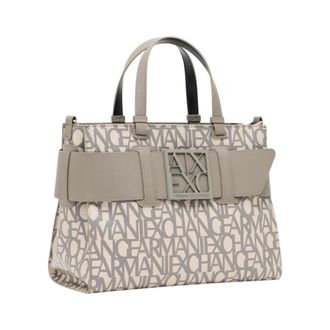 A|X Armani Exchange Handbags, female, Beige, ONE SIZE, Borsa a mano logata con logo centrale